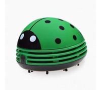 Aliotech Mini Portable Handheld Cordless Tabletop Crumb Sweeper Desktop Dust Vacuum Cleaner Cute Beetle Ladybug Dust Sweeper(Green)
