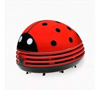 Aliotech Mini Portable Handheld Cordless Tabletop Crumb Sweeper Desktop Dust Vacuum Cleaner Ladybug Dust Sweeper(Red)