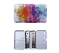 Aliotech Travel Artist Empty Watercolor Tins Box Palette Paint Case,Small Colorful Tin with 12 Pcs Half Pans (Colorful)