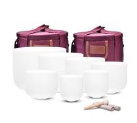 ALIOTH 7-12 inch Set of 7 Crystal Singing Bowls with Carrying Cases and Mallets. for Meditation, Yoga, Chakra Healing & Sound Therapy