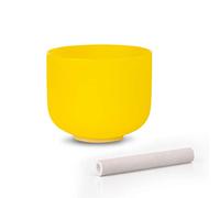 ALIOTH 7" 440Hz Yellow E Note Crystal Singing Bowl Solar Plexus Chakra Sound Therapy Yoga Practice and Zen Meditation