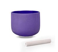 ALIOTH 7" Indigo A Note Crystal Singing Bowl Third Eye Chakra with Suede Mallet for Meditation, Yoga, Chakra Healing & Sound Therapy