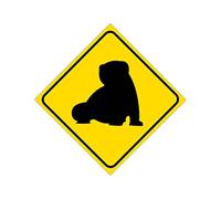 Alioyoit Caution Bear Crossing Xing Metal Sign Beware of Bear Crossing Zone Rhombus Shape Distressed Look Warning Sign Metal Tin Sign Plaque for Farm Yard Yard Gather Room