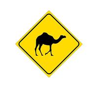 Alioyoit Caution Camel Crossing Xing Sign Diamond Shape Metal Sign Beware of Camel Warning Sign Metal Tin Sign Plaque for Farm Yard Terrace Bedroom Best Gift for Daddy