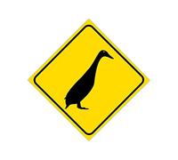 Alioyoit Caution Duck Goose Crossing Xing Metal Sign Beware of Duck Goose Crossing Zone Rhombus Shape Distressed Look Warning Sign Metal Tin Sign Plaque for Farm Yard Kitchen Cottage