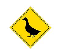 Alioyoit Caution Duck Goose Crossing Xing Metal Sign Beware of Duck Goose Crossing Zone Square Shape Rural Warning Sign Metal Tin Sign Plaque for Farm Yard Balcony Lake House