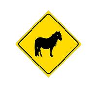 Alioyoit Caution Horse Crossing Xing Sign Diamond Shape Metal Sign Beware of Horse Warning Sign Metal Tin Sign Plaque for Farm Yard Indoor Outdoor Cottage Novelty Gift for Father