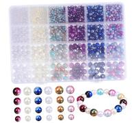 Alipis 1 Box Gradient Ombre Pearl Beads DIY Jewelry Making Perforated Faux Pearls for Bracelets Necklaces Vase Filler Craft Accessories