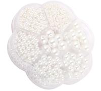 Alipis 1 Box of White Round Imitation Pearl Beads 3mm to 12mm Abs Material Multi-Functional Beads for Jewelry Making and DIY Crafts with Practical Use for Decorating Key Chains