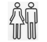 Alipis 1 Pair Black Abs Washroom Sign with Guiding Function and Easy to Use Features, Simple Design Toilet Identification Plate Suitable for Restroom Doors in Offices and Public Spaces