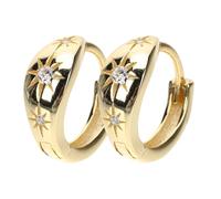 Alipis 1 Pair Small Loop Earrings for Women, S925 Silver Eight-pointed Star Design with Fine Workmanship, Not Easy to Break, Fashion Wedding Earrings for Brides