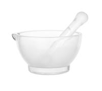 Alipis 1 Set Mortar Glass Pestle Bowl Medicine Grinding Tool Kitchen Pharmacy Clear Grinder - Masher For Apothecary Science Lab Powder Mixer Spice Garlic Crusher (8oz)