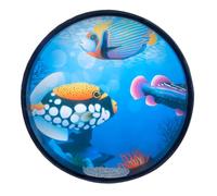 Alipis 10 Inch Cartoon Wooden Ocean Drum Hand Percussion Instrument Sea World Pattern for Music and Rhythm Play