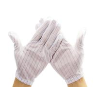 Alipis 10 Pair Anti-static Gloves for Women Lightweight Dacron Material Soft Protective Gloves with Stripe Design Suitable for Mechanical Repair Work Random Color