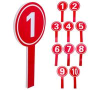 Alipis 10 Pcs Score Paddles 1-10 Handheld Number Boards with Handle Voting Paddles for Auctions Classroom Answers Sports Judging and Competition Scoring 7.48 X 3.74 in