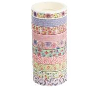 Alipis 10 Rolls Flower Foil Washi Tape Set for DIY Crafts and Scrapbooking Adhesive Decorative Tape for Journals Easy Tear and Write Portable Small for Packaging and Planner Decoration