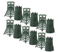 Alipis 10 Set Military Model Adorns Plastic Turret Watchtower Retro Simulation Landscaping Props for Party Decoration Teaching and Collector Display