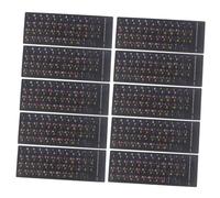 Alipis 10 Sheets of Multi-language Keyboard Replacement Stickers with Russian, Hebrew, and English Letters, Pvc Material, Ultra-thin Design with Precise Key Positioning, for Laptop
