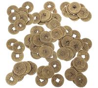 Alipis 100 Pieces 2.4cm Chinese Feng Shui Coins Divination Coins Copper Luck Prosperity Charms Home Hanging Ornaments for Wealth and Success Assorted style