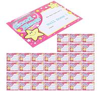 Alipis 100 Purple Award Certificates A6 Size 100 Sheets Small English Recognition Certificates for Primary School Students Completion and Encouragement Letters