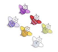 Alipis 100pcs Assorted Color Wooden Bee Buttons for Sewing and Making, Decorative and Practical Cartoon Style Fasteners for DIY Crafting and Projects Color