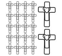 Alipis 100pcs Black Hollow Cross Heart Paper Clips - Christian Bible Bookmark Clips for Church, Journaling, and Office Stationery Supplies