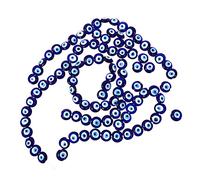 Alipis 100pcs Blue Glass Evil Eye Beads Flat DIY Craft Eyeballs for Jewelry Making Turkish Style Charm Accessories