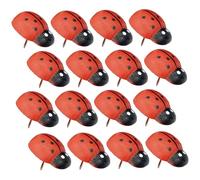 Alipis 100Pcs Cartoon Ladybug Wooden Push Pins Cute Thumbtacks for Bulletin Cork Board Photo Wall Map Pinning Office Supplies Decorative and Lightweight