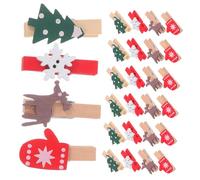 Alipis 100pcs Christmas Wood Clips Mini Snowflake Decorative Clothespins for Photo Hanging Party Favors Home School Art Craft Compact Mini Pegs for Holiday Decor