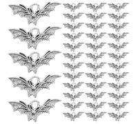 Alipis 100pcs Mini Bat Charms Metal Zinc Alloy with Smooth Edges for DIY Handmade Gifts and Bracelet Accessories Silver Vintage Charms for Jewellery Making