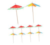 Alipis 100pcs Tropical Cocktail Picks Party Drink Skewers Disposable Umbrella Toothpicks with Watermelon Octagonal Designs for Cupcakes Cocktails Garnishes