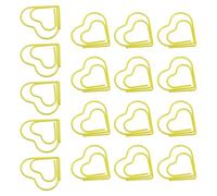 Alipis 100pcs Yellow Heart Shaped Paper Clips Small Decorative Metal Clips for Home Office School Wedding Invitations Document Organizing and Sorting