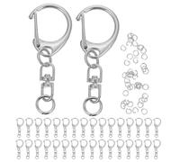 Alipis 100pcs Zinc Alloy Metal Keychain Clip with Smooth Operation and Safe Polished Finish, Silver C-Shaped Swivel Snap Hook for Bags and Jewellery Clasps, for Craft Jewelry Making