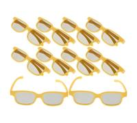 Alipis 10pcs 3d Glasses Anaglyph Movie Glasses for Videos and Gaming, Yellow Frame 3d Eyewear Compatible with Cinema, Tv, and Computer Monitor Use