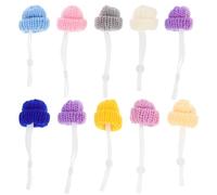 Alipis 10pcs Adjustable Mini Woolen Yarn Hats for Pets and Hens, Comfortable Animal Hats to Keep Pets Warm, for Birthdays and Family Portraits
