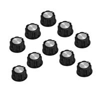 Alipis 10pcs Aluminium Alloy Audio Potentiometer Knobs for Electric Guitar and Bass, Black Volume Control Knob Replacement Smooth Adjustment and Practical Construction, Modern Sleek