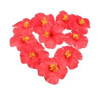 Alipis 10pcs Artificial Hibiscus Decoration Hawaii Panda Cake Topper Hibiscus Flowers Artificial Pool Lei Garland Fake Tulips Faux Hibiscus Flowers Luau Home Floral Red Eva