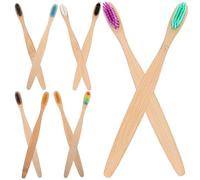 Alipis 10pcs Bamboo Toothbrush Set for Adults with Hard Bristles, Synthetic Material for Long Serving Life and Effective Plaque Removal, for Daily Oral Care and Travel Use