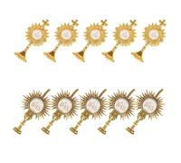 Alipis 10pcs Catholic Monstrance Pins Bulk Religious Enamel Badges for First Holy Communion Baptism and Eucharistic Minister Ceremony Group Faith Cross Brooch Lapel Pins for Boys and Men