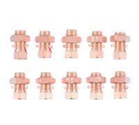 Alipis 10Pcs Copper Split Bolt Grounding Connectors High Strength Split Bolt Joint Clamps for Electrical Wire Splice Suitable for Antenna and Ground Bonding Applications