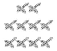 Alipis 10pcs Cross Nail Art Charms in Silver Alloy and Acrylic Easy to Decorate Nails Combinations Chic and Stylish for Home or Professional Manicure Shop Use