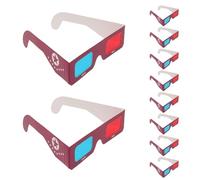 Alipis 10Pcs Disposable Paper 3D Glasses Red Blue Lens Stereoscopic 3D Photo Viewer Glasses Universal Fit for Movies TV Classroom Science Projects