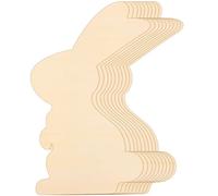Alipis 10pcs Easter Bunny Wooden Cutouts Unfinished Wood Rabbit Cutouts Wooden Rabbit Shape Craft Tags Easter Spring Wood Bunny Slice Ornament for Easter Spring DIY Craft