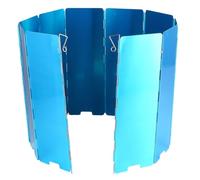 Alipis 10pcs Foldable Aluminum Windscreen for Camping Stove Outdoor Windshield Plates with Blue-silver Coating Fuel-saving Lightweight Windproof Shield for Bbq Picnic Hiking