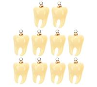 Alipis 10Pcs Funny Teeth Charms DIY Resin Pendants for Jewelry Making, Small Novelty Tooth Ornaments for Bracelets, Necklaces, and Craft Accessories Set