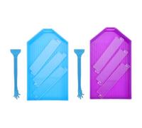 Alipis 10pcs Gem Art Sorting Trays Set with Slot Dividers, Purple and Blue Rhinestone Bead Storage Plates for Embroidery Tools Holder and DIY Craft Supplies