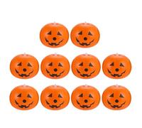Alipis 10Pcs Halloween LED Light Up Balloons, Latex Pumpkin Balloons Glow In the Dark Halloween Decorations Party Favors Festival Decor (Battery Included)