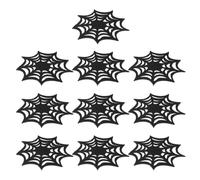 Alipis 10PCS Halloween Spider Web Coaster: 4.3 X 4.3 Inch Black Spider Web Placemats - Felt Cup Mat Pad for Home Kitchen Office Bar Halloween Party Table Decoration