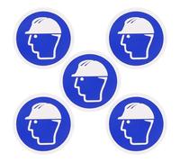 Alipis 10pcs Hard Hat Required Safety Symbol Stickers Pvc Wear Helmet Label Stickers Blue Self Adhesive Prevents Potential Accidents Safety Warning Signs for Construction Sites