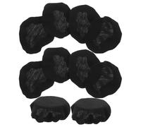 Alipis 10pcs Large Black Stretchable Headphone Ear Covers, Soft Breathable Cotton Fabric Ear Pads, Protective Dustproof Sweat-resistant Covers for Over-ear Headphones 9-11cm